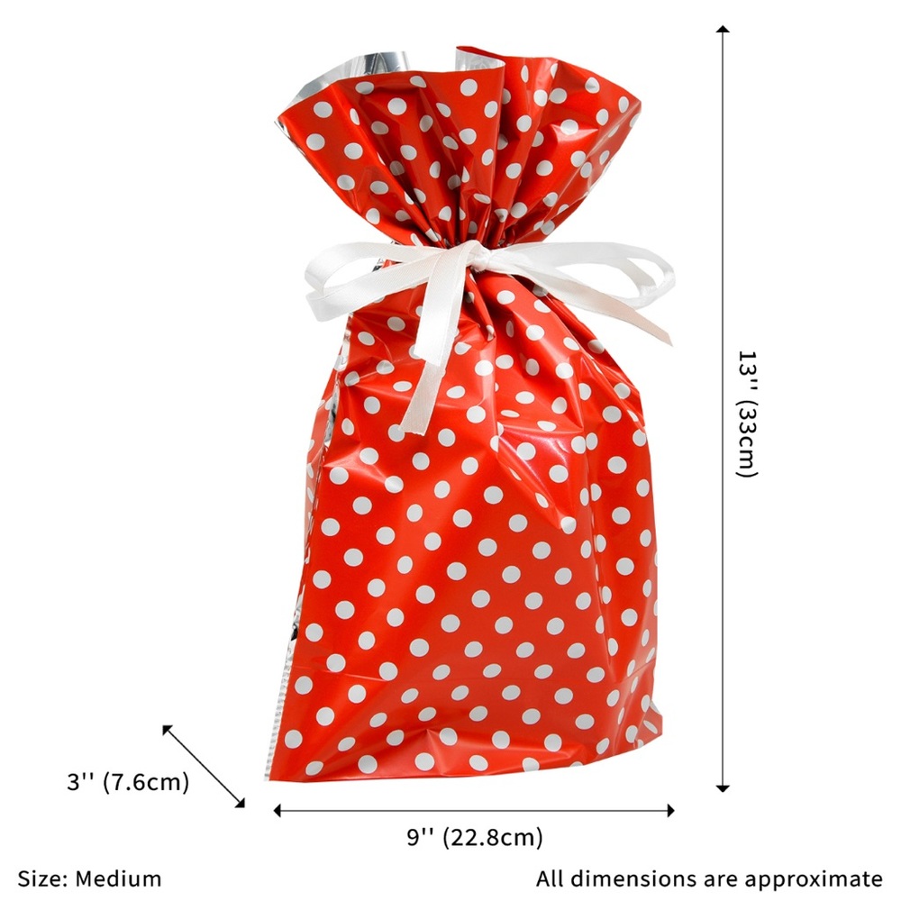 Polka Dot Gift Bags Set - Red, Green, Blue - Picture 5 of 9